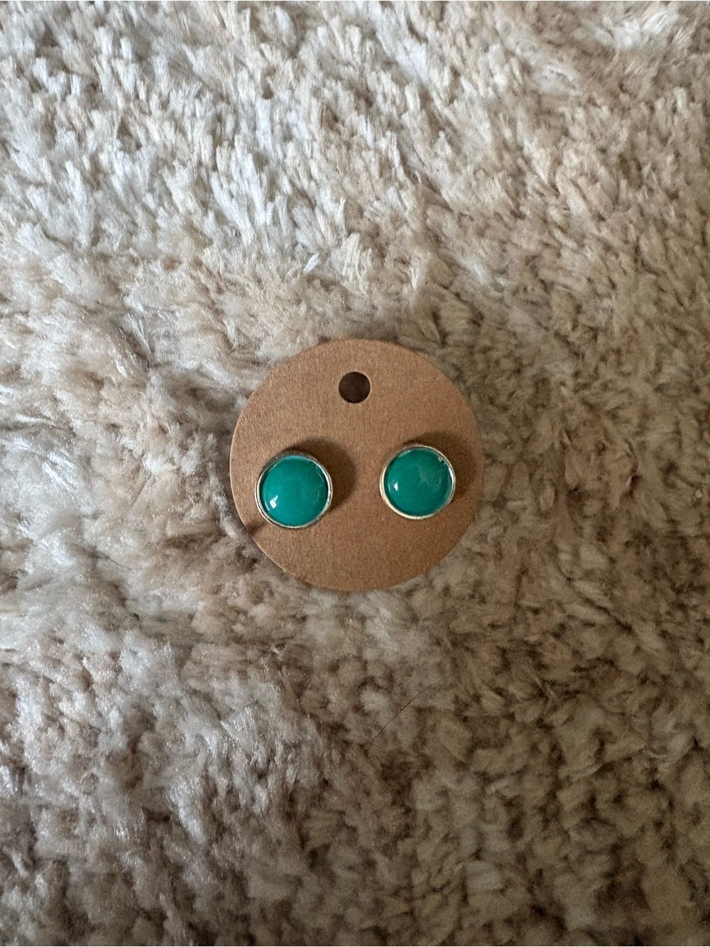 Green Round Stud Earrings - Unbranded Elegant Gemstone Style